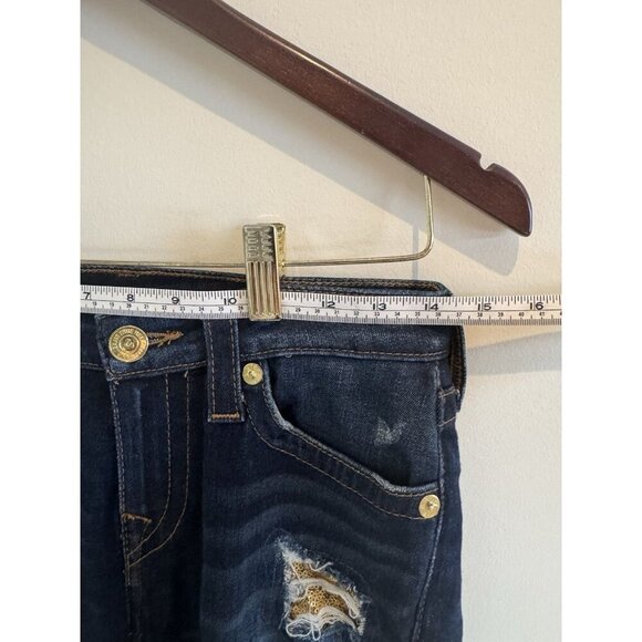True Religion Jean women Curvy Skinny size 27 With Gold Sequin, tayler swift, - Picture 13 of 16